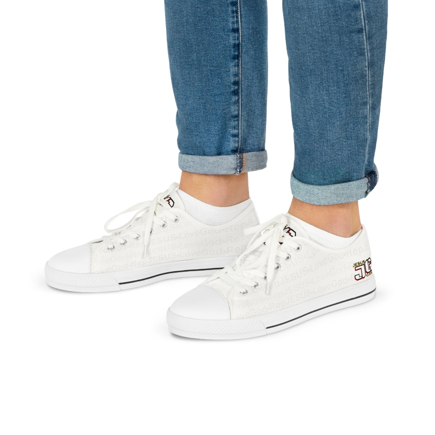 Gang of the Lord. Low Top Jesus Gang, Sneakers WHT