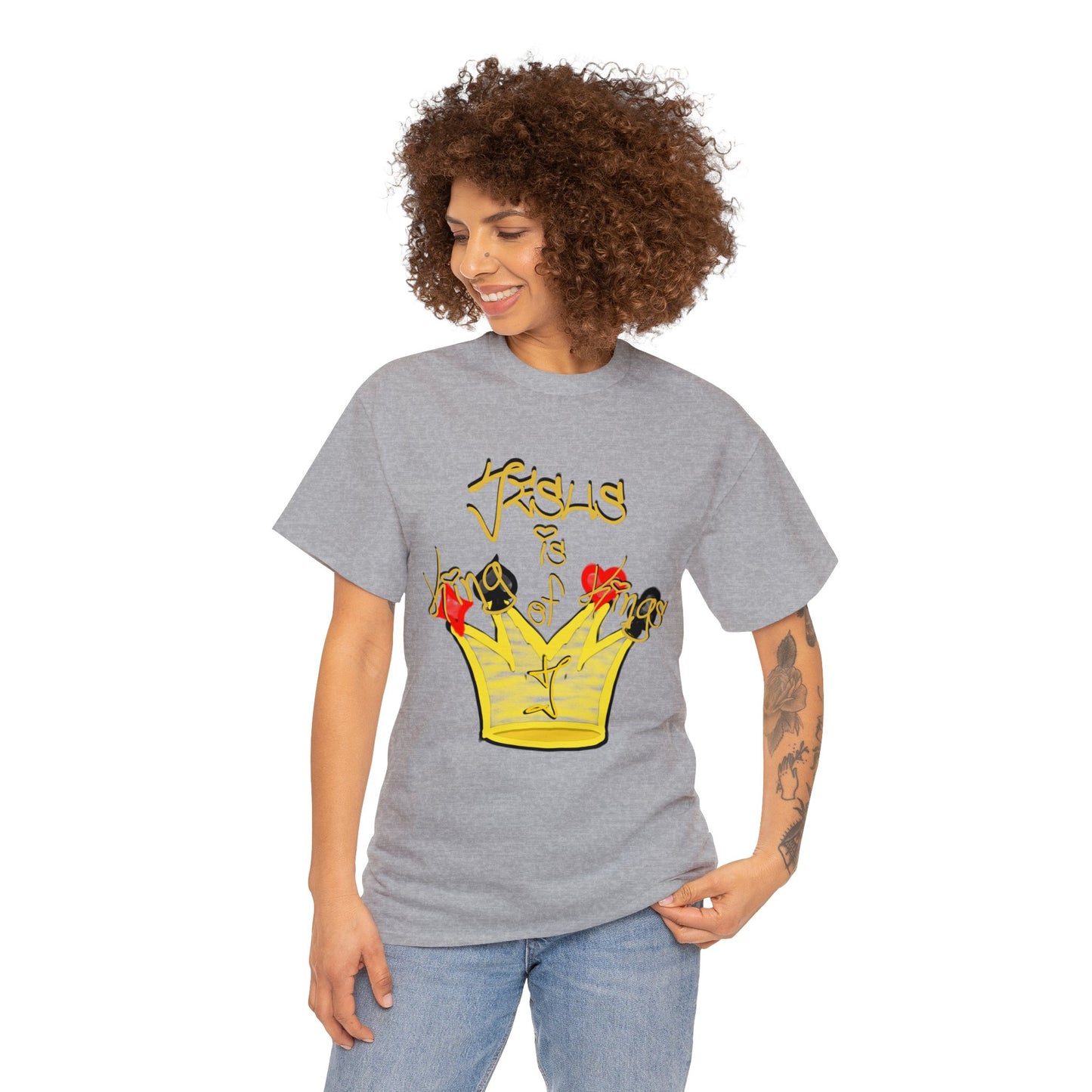 He is... Jesus; KING of KINGS version multi color Heavy Cotton Tee
