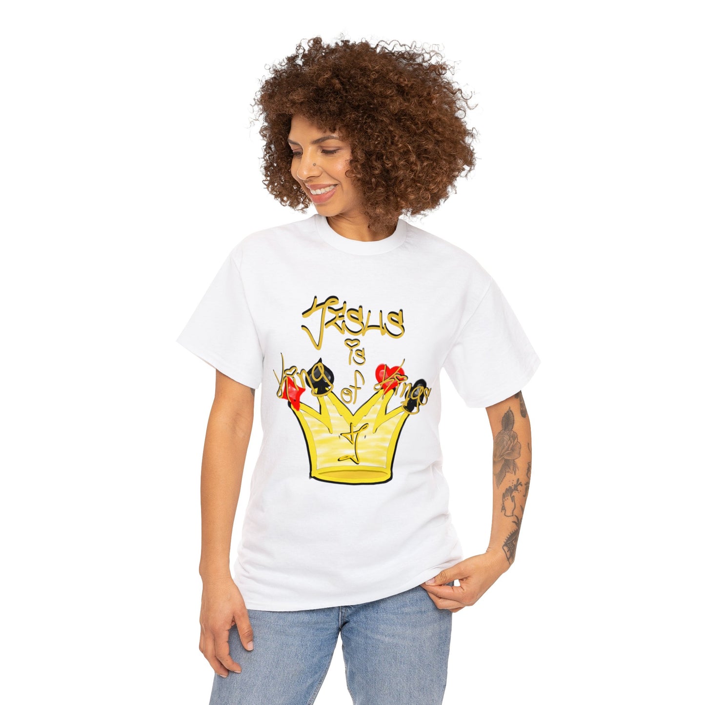 He is... Jesus; KING of KINGS version multi color Heavy Cotton Tee