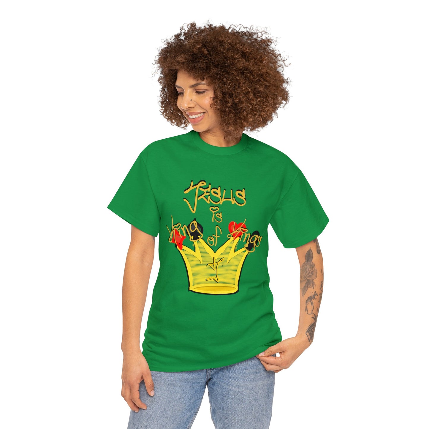 He is... Jesus; KING of KINGS version multi color Heavy Cotton Tee