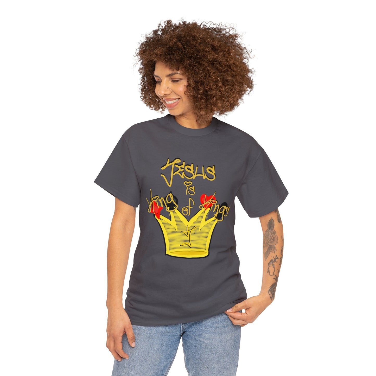 He is... Jesus; KING of KINGS version multi color Heavy Cotton Tee