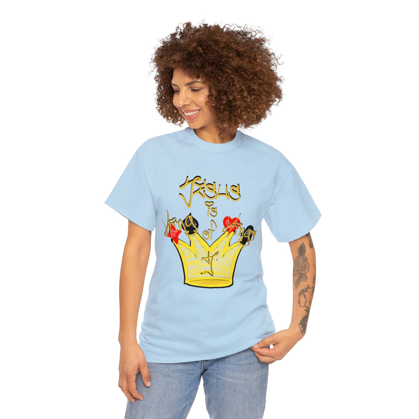He is... Jesus; KING of KINGS version multi color Heavy Cotton Tee