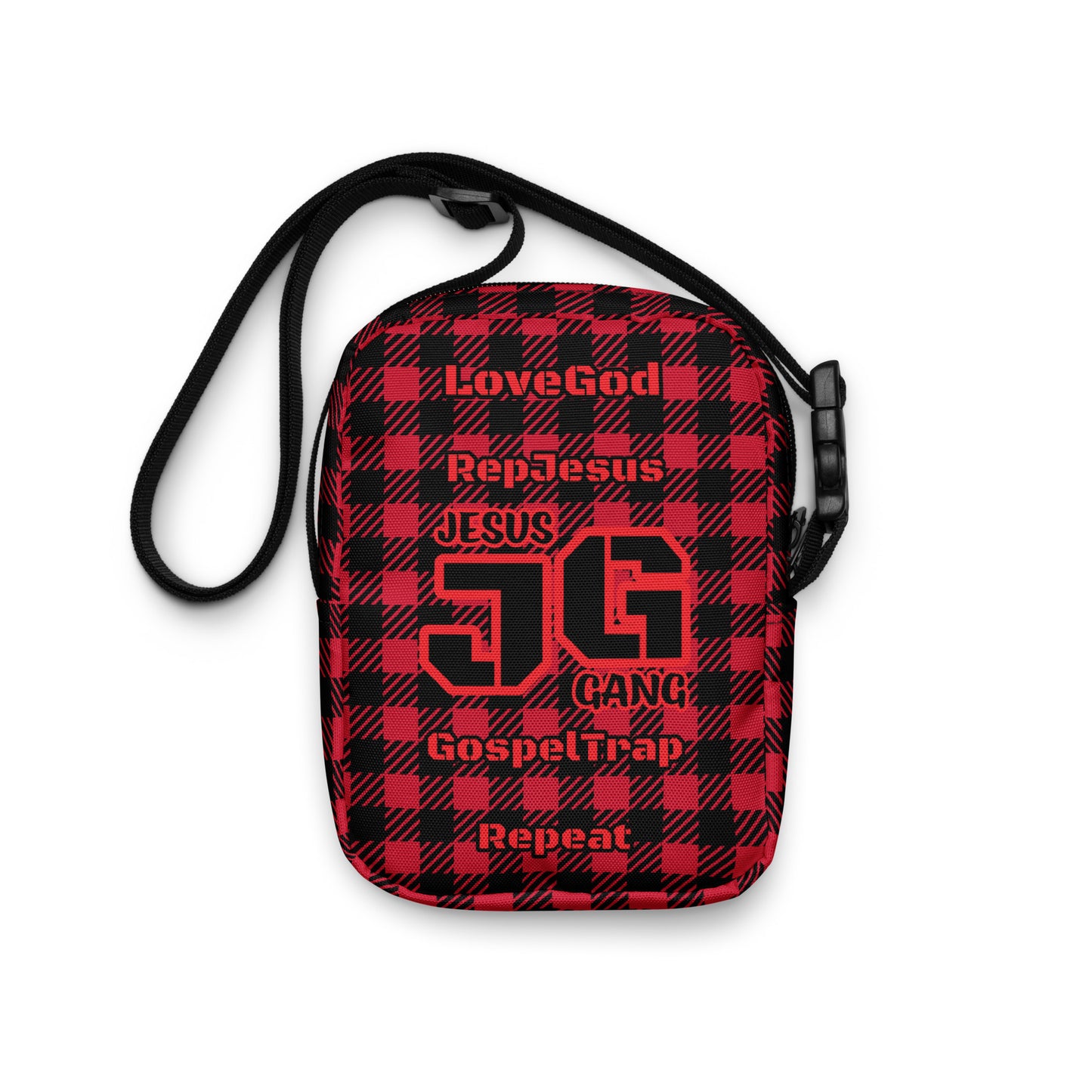 Jesus Gang (Red Plaid) Man of God crossbody bag