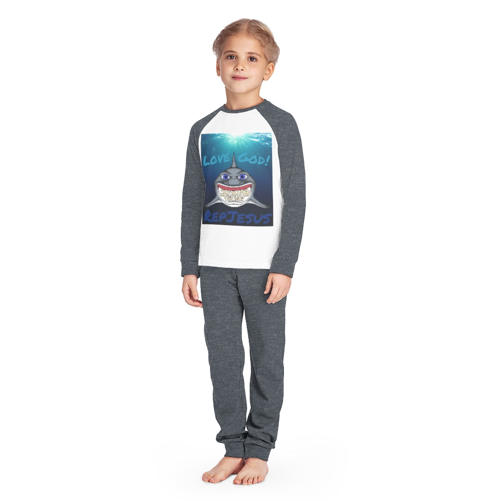 LoveGodRepresentJesus*Shark*Gang Kids' Pajama Set