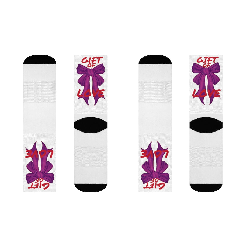 Pretty feet are a Gift of Love! Crew Socks (WHT) By The M.O.G