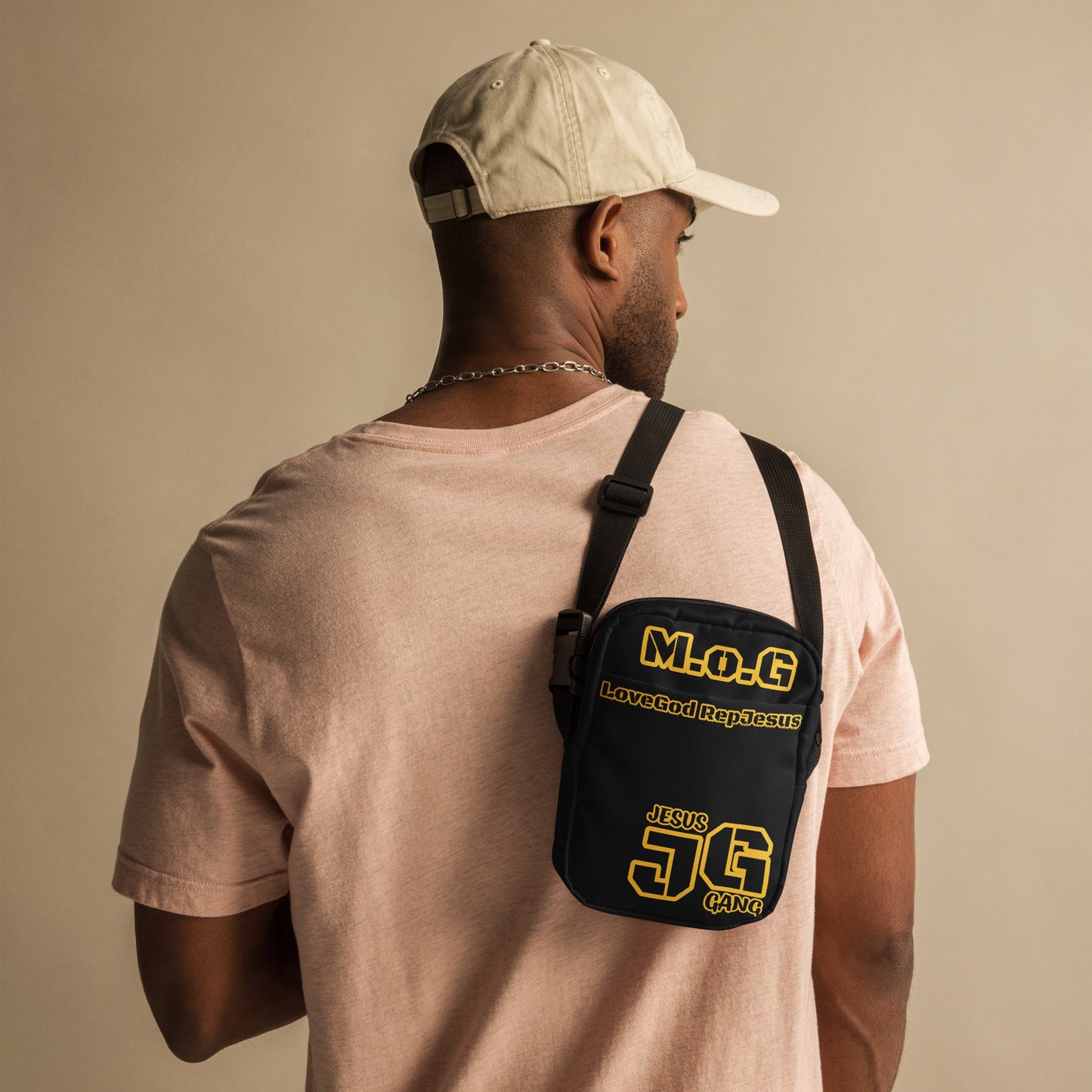Jesus Gang Man of God BLACK and YELLOW crossbody bag