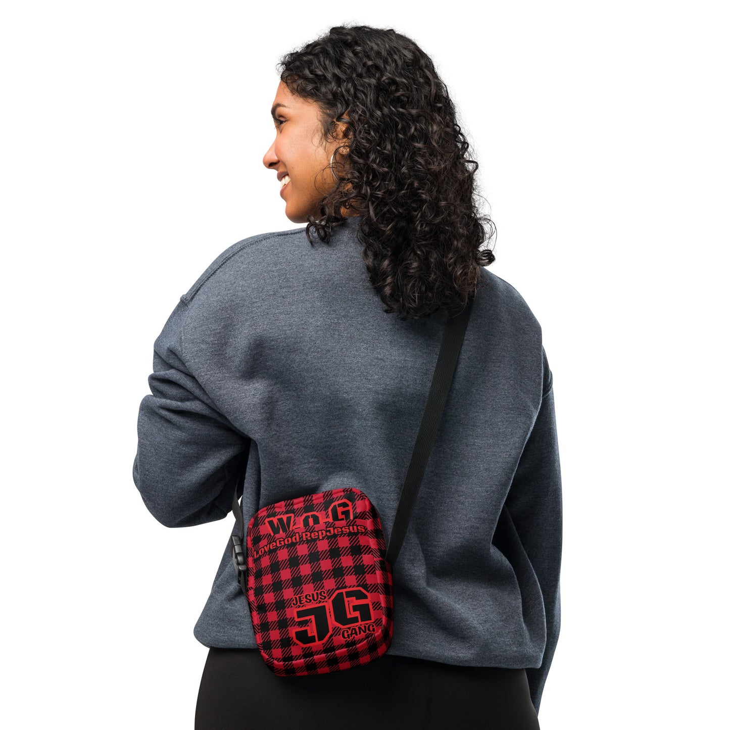 Jesus Gang (Red Plaid) Woman of God crossbody bag
