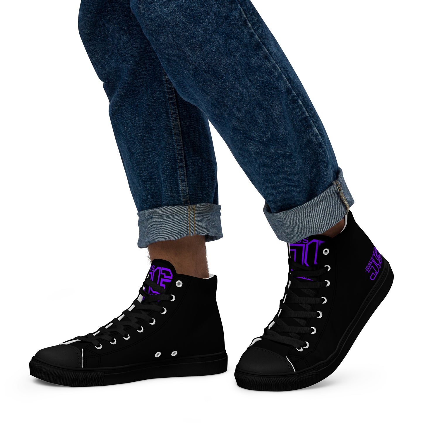 Jesus Gang PURPLE/SOLID Men’s high top canvas shoes