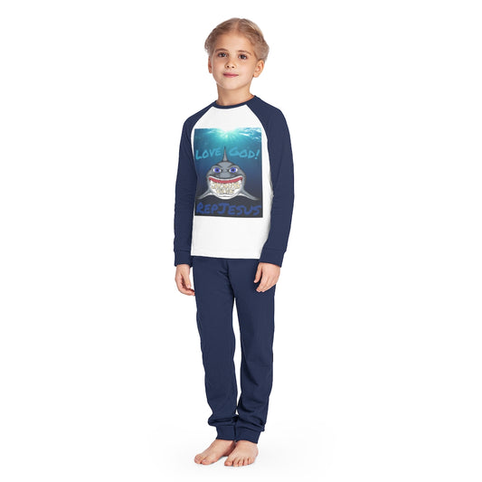 LoveGodRepresentJesus*Shark*Gang Kids' Pajama Set